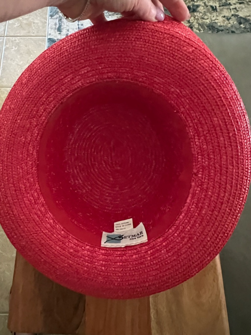 Mega Sale! Betmar NY Designer Red Straw Sun Hat - Lovely Lipstick Red - Picture 4 of 4